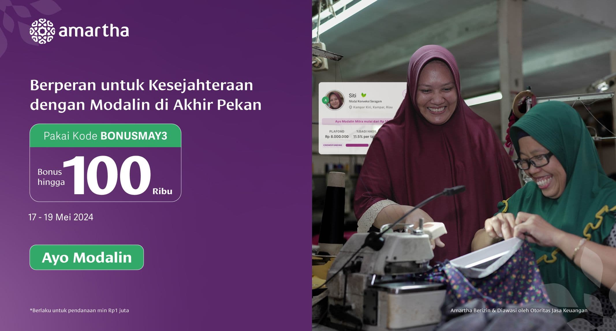 Berperan untuk Kesejahteraan dengan Modalin di Akhir Pekan