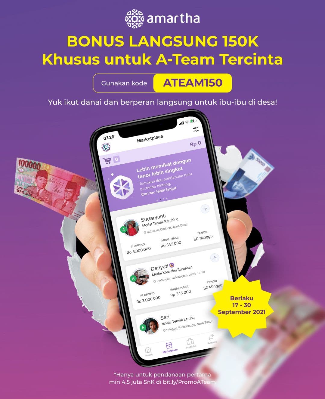 Bonus 150K Spesial Untuk A-Team. Ini Caranya!