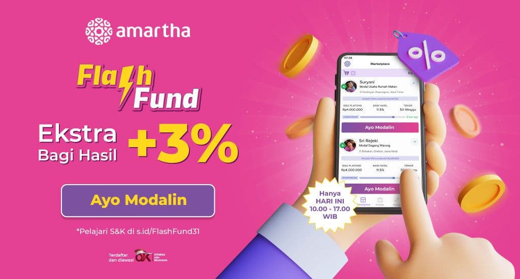 Ada Flash Fund 3 Persen di Amartha. Ayo Modalin!