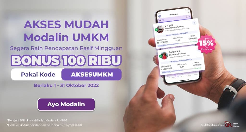 Akses Mudah Modalin UMKM, Raih BONUS Spesial Rp 100.000!