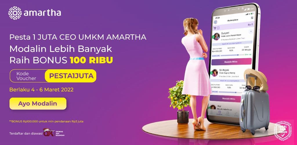 Bonus 100 Ribu untuk 1 Juta CEO UMKM Baru. Ayo Modalin