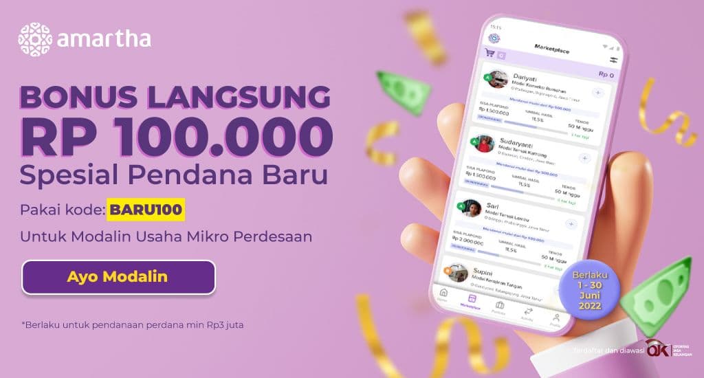 Bonus 100 Ribu untuk Pendana Baru Amartha. Ini Caranya!