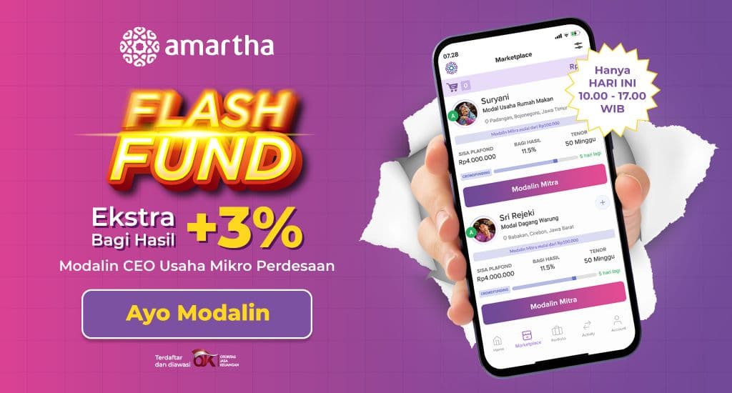 Bonus 3 Persen di Flash Fund Amartha. Modalin Sekarang!