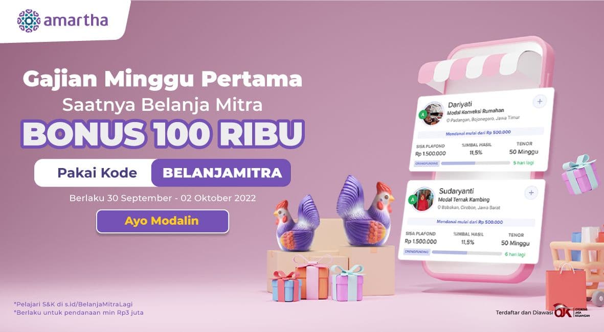 BONUS Gajian Rp100.000, Saatnya Modalin Mitra!