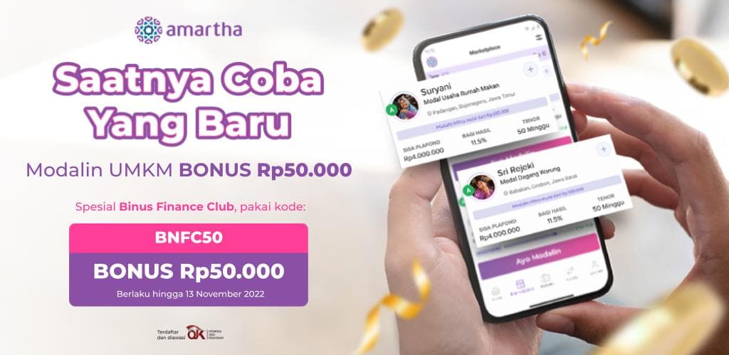 BONUS Spesial Rp 50.000 Pendana Pertama Binus Financial Club (BNFC)
