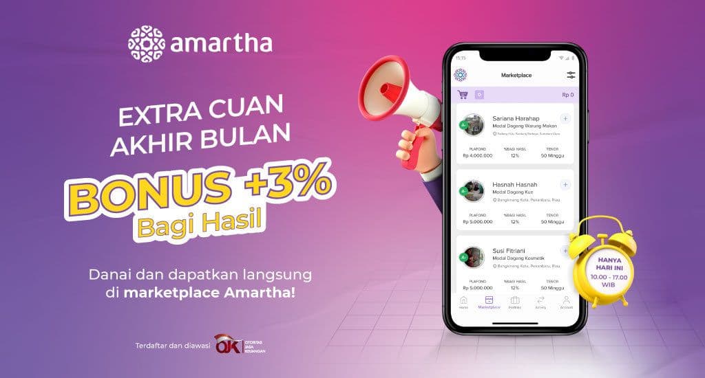 Extra 3 Persen dengan Pendanaan di Amartha. Ambil Sekarang!