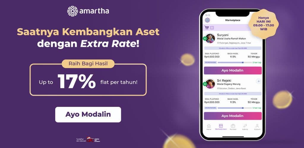 Kembangkan Aset Dengan Bonus Extra Rate Hingga 17% Flat!
