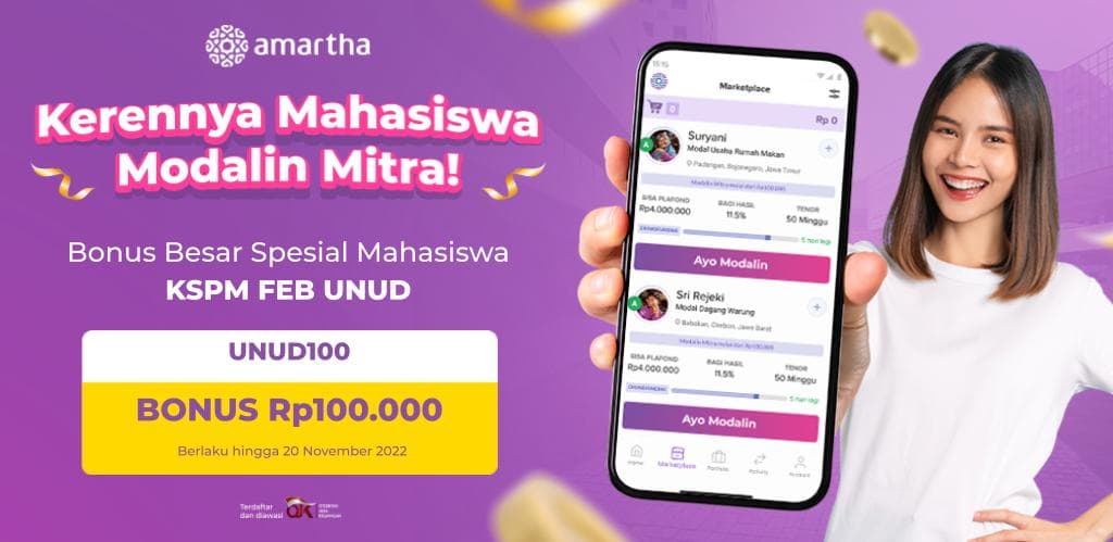 Modalin Lagi, Raih BONUS Rp 100.000 Spesial Pendana KSPM FEB UNUD