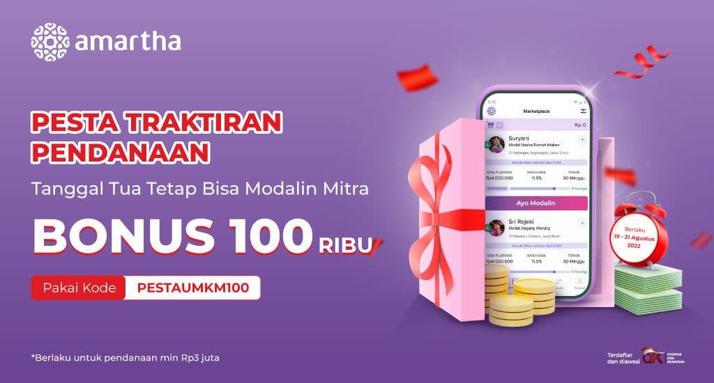 Modalin Mitra Di Pesta Traktiran Pendanaan! Raih Bonus Rp100.000!