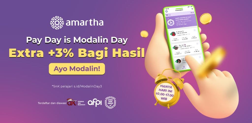 Pay Day is Modalin Day. Bonus Extra 3 Persen. Ayo Modalin!