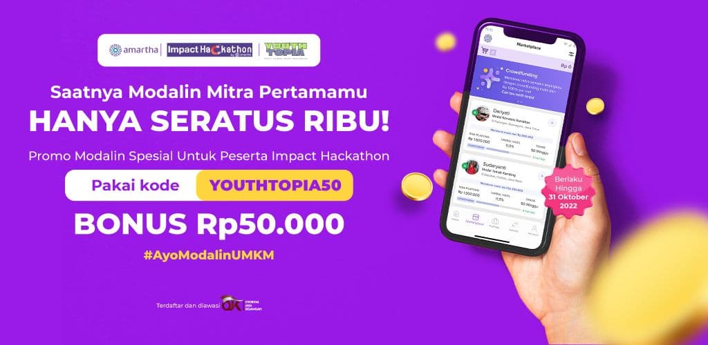 Promo Modalin BONUS Rp50.000, Spesial Peserta Impact Hackathon!
