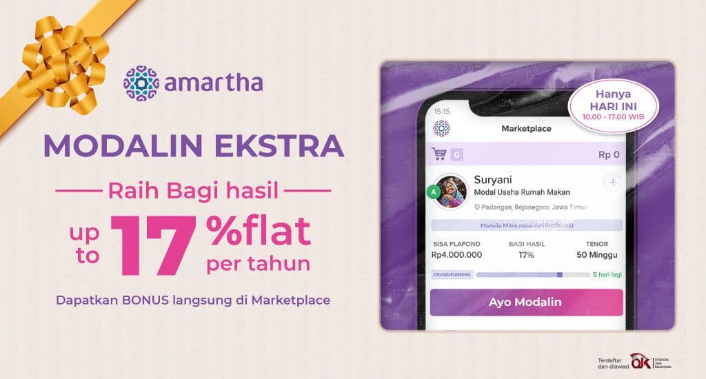 Selasa Modalin EKSTRA Bagi Hasil Hingga 17% Flat. Ambil Bonusnya!