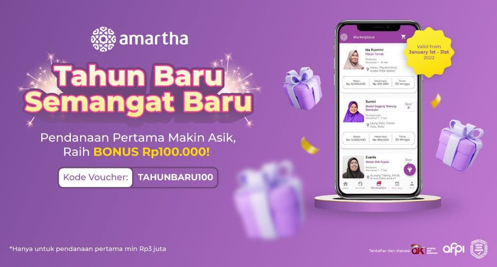 Siapkan Target Keuangan Baru di Amartha. Ada Bonus 100 Ribu!