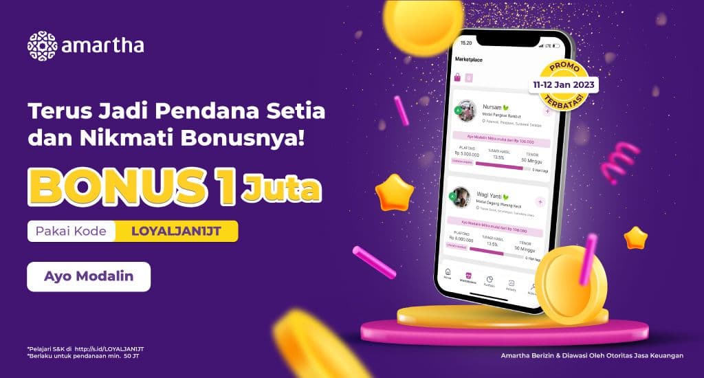 Spesial Pendana Setia, Nikmati Bonus 1 Juta Modalin Mitra!